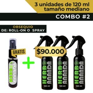 Combo #2 Herboananda – 3 Unidades Spray natural 120 ml + Obsequio GRATIS