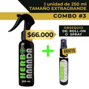 Combo #3 Herboananda – Spray natural 250 ml Extra Grande + Obsequio GRATIS