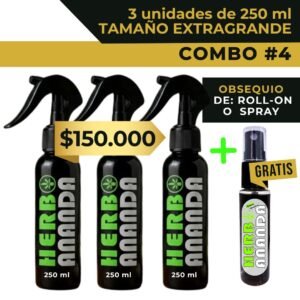 Combo #4 Herboananda – 3 Unidades Spray natural 250 ml + Obsequio GRATIS